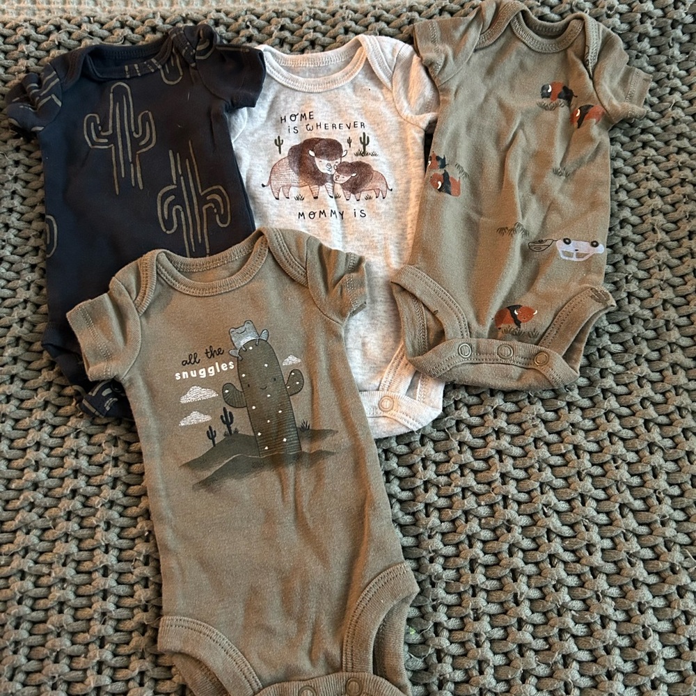 Cactus and Animal Print Kids One Pieces Set